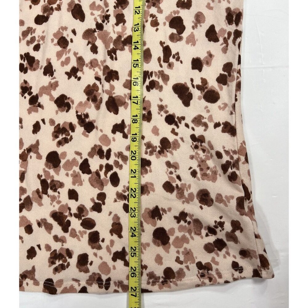 NWT Como Blu Knit Top Animal Print Plus 2X Short Sleeves Rhinestone Stretch - Picture 13 of 13